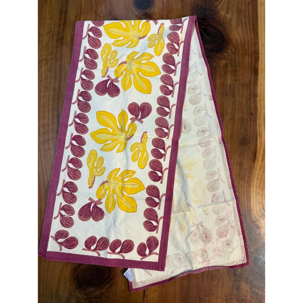 Vintage Couleur Nature Table Runner Cloth Cotton  Floral Rectangle 82 x 18.5 KK7